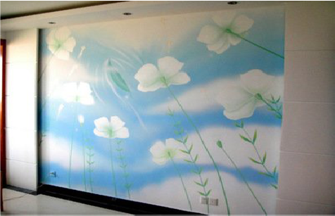  休宁画墙绘怎么画好白云的蓬松感？