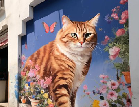  休宁自己绘制有个性的手绘墙