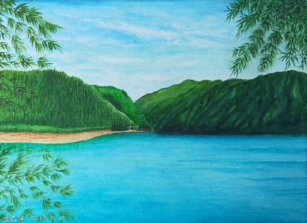  休宁在墙绘中，如何绘画绿水青山？