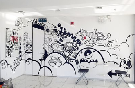  休宁手绘墙并非传统涂鸦。